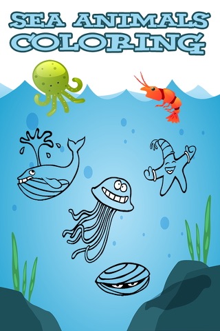 Sea Animal Coloring Book Game for Kids screenshot 2