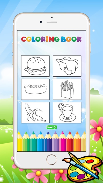 Food Coloring Book For Kids - All In 1 Drawing and Painting Free Printable Pages screenshot-4