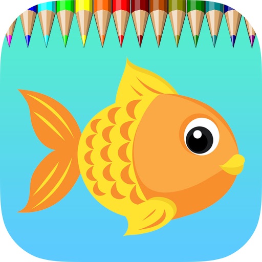 Fish Coloring Book for Children : Learn to color a dolphin, shark, whale, squid and more iOS App