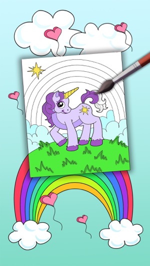 Unicorn coloring book for kids -paint & color fantastic anim(圖3)-速報App