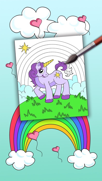 Unicorn coloring book for kids -paint & color fantastic animals - Premium