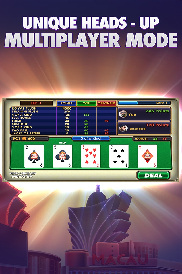 Video Poker VIP - Multiplayer Heads Up Free Vegas Casino Video Poker Games screenshot 2