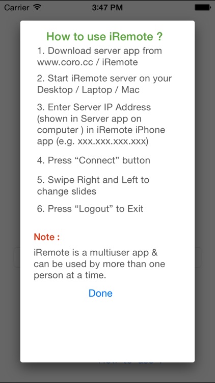 Remote for presentation and keynote