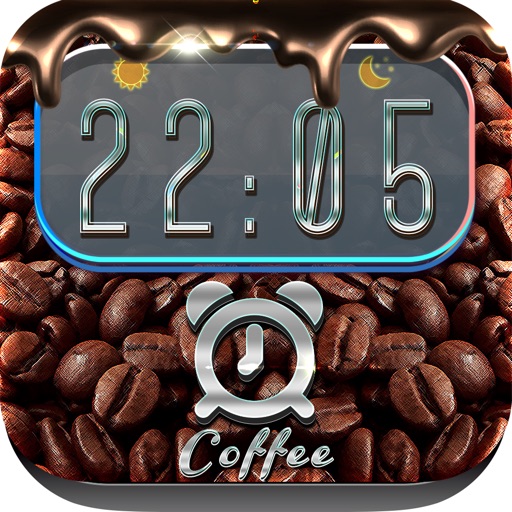 Clock Alarm Coffee Wallpaper Frames and Quotes Pro icon