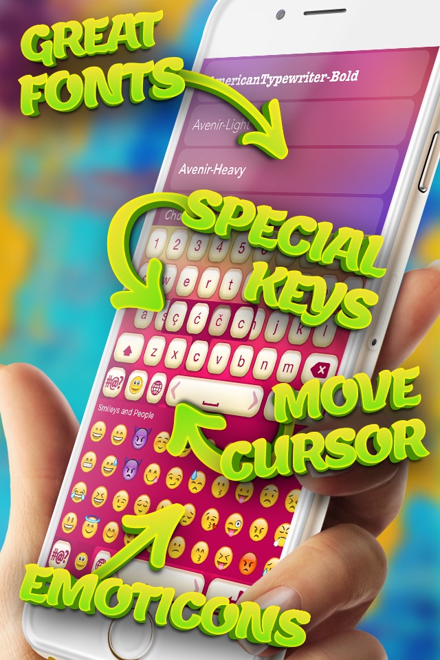 Color Keyboard Pro – Free Text Fonts and Emoticons with Custom Background Theme.s screenshot 2