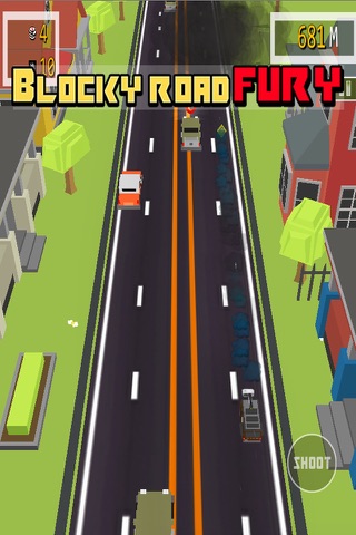 Blocky Road Fury - Free Car racing & shooting Game screenshot 4