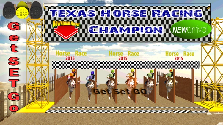 Texas Horse Racing Champion – Simulated Horseback Jockey Riding in West Haven Derby Race 2016