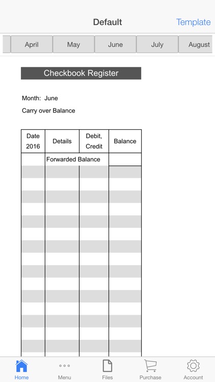 Monthly Check Register