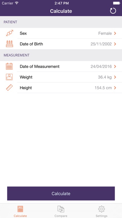 Instant Weight For Height