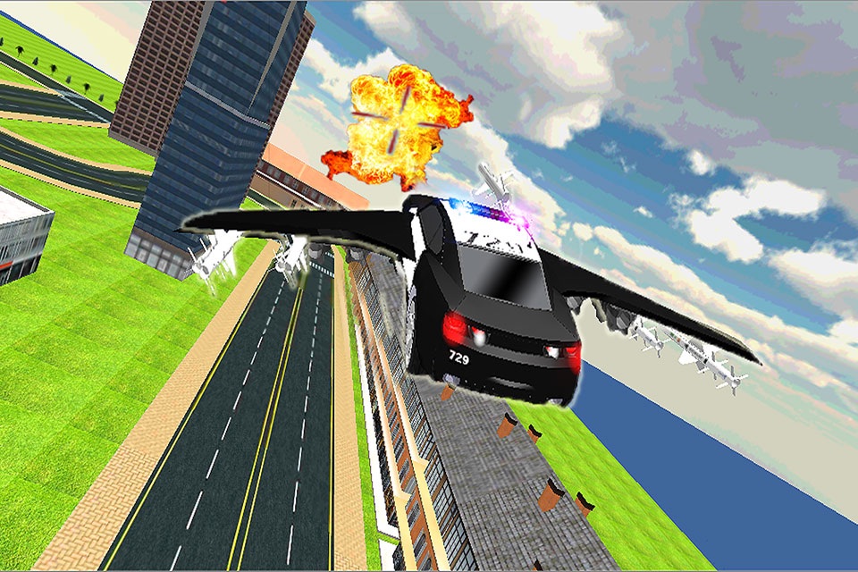 Flying Police Car 3D Driver – Reckless Chasing of Mafia Gangster Auto screenshot 4