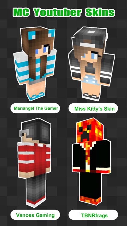 3D Youtuber Skins Collection - Pixel Texture Exporter for Minecraft Pocket Edition Lite