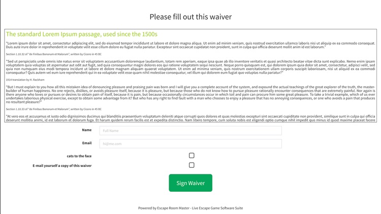 Escape Room Master Waivers for Live Escape Games by Escape Room Master LLC