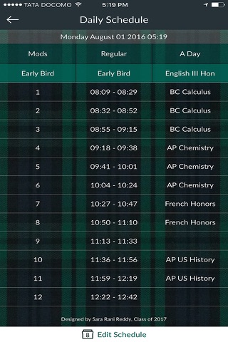 Ursuline Merici Schedule screenshot 2