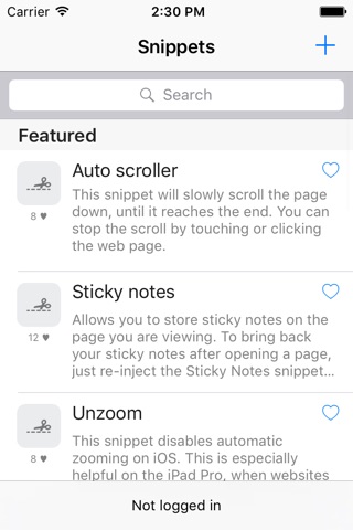 Safari Snippets screenshot 2