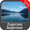 Zugersee - Ägerisee GPS Navi Karte für bootfahren angeln und segeln