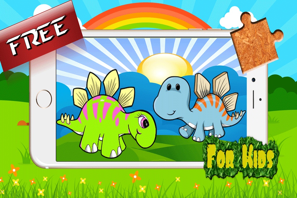 Dinosaur Rex Jigsaw Puzzle Farm - Fun Animated Kids Jigsaw Puzzle with HD Cartoon Dinosaurs screenshot 3