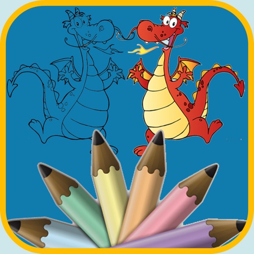 dragon coloring book - dragons new best games Learning Book for Kids iOS App