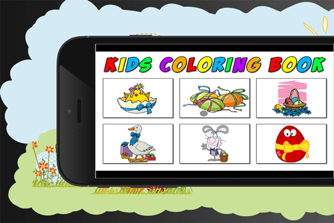 easter coloring book - my game free for children with eggs, happy a rabbits, chickens and chicks - colouring kids For iPhone and iPad screenshot 3
