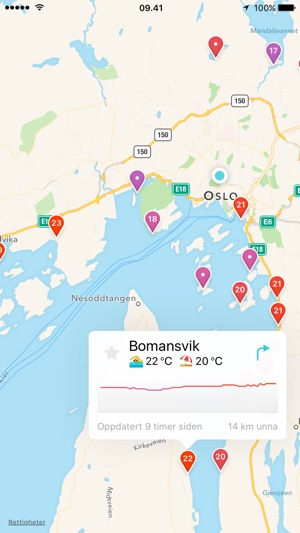 Dukkert — Badetemperaturer i hele Norge