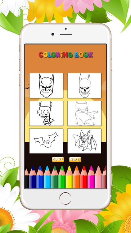 The Bat Coloring Book: Learn to color and draw a bat man, Free games for children