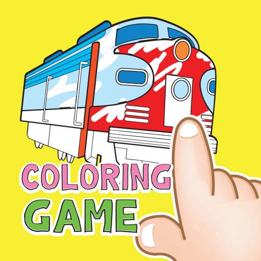 Crazy Trains Coloring Game for Kids FreePlay Icon