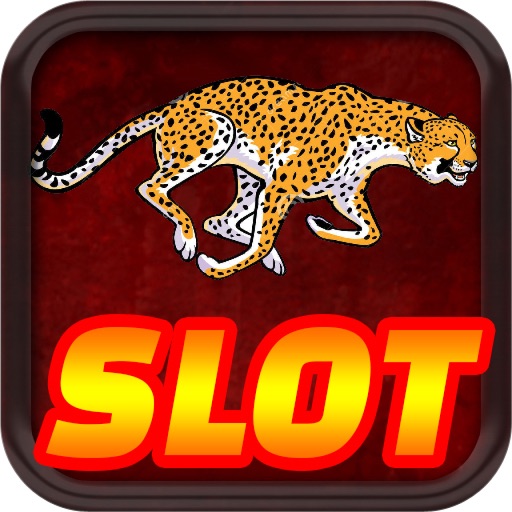 Cheetah Chase in Africa Safari Casino Poker Slot Machine Icon