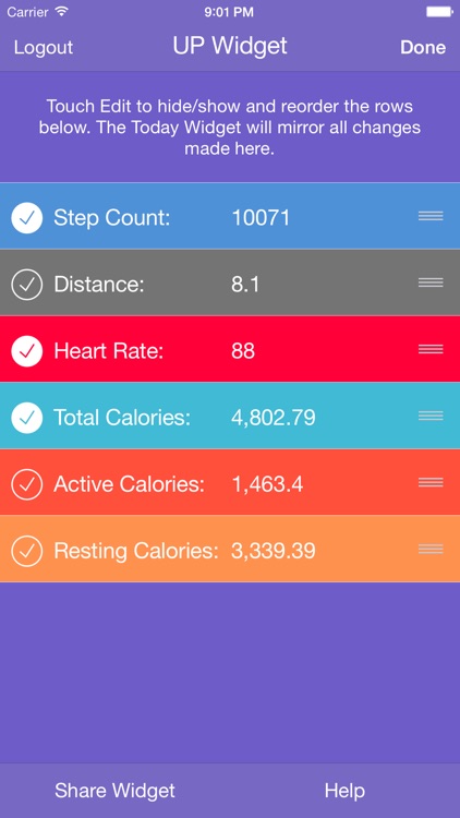 Fit Widget for Jawbone UP - Resting Heart Rate for UP3 & Higher
