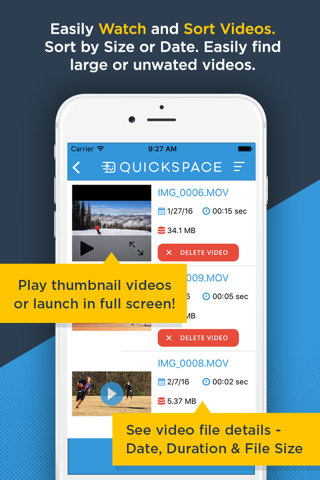 QuickSpace - Available Photo & Video Space and Video Viewer screenshot 3