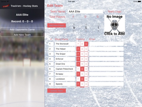 Track'em - Hockey Stats iPad screenshot 2