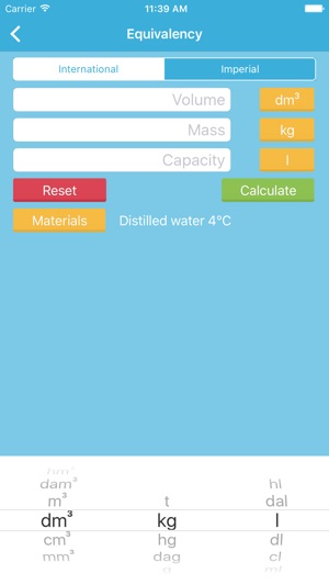 Equivalency - Weight Volume Capacity