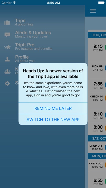 TripIt: Unsupported Version