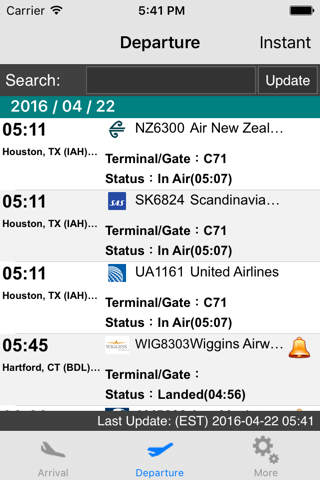 NY Newark Liberty Airport(EWR) Flight Info - náhled
