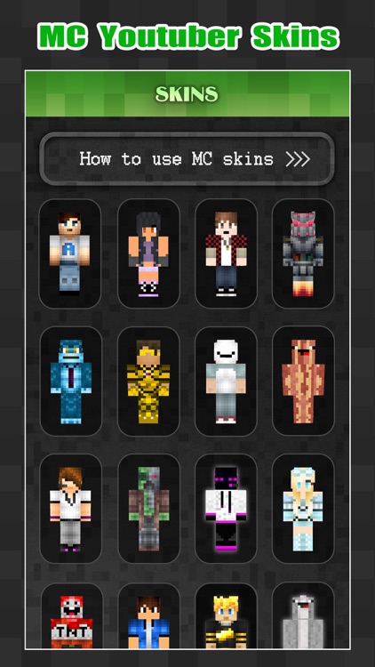 3D Youtuber Skins Collection - Pixel Texture Exporter for Minecraft Pocket Edition Lite