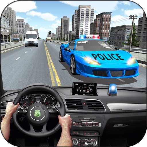 Racing In Police Car Icon