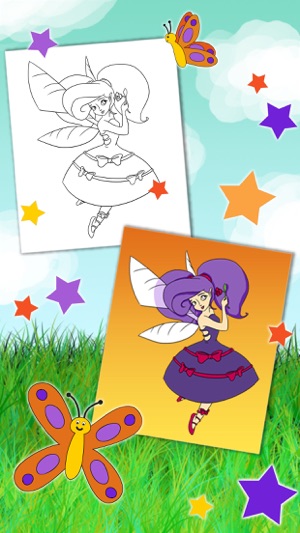 Paint fairies for girls from 3 to 6 year