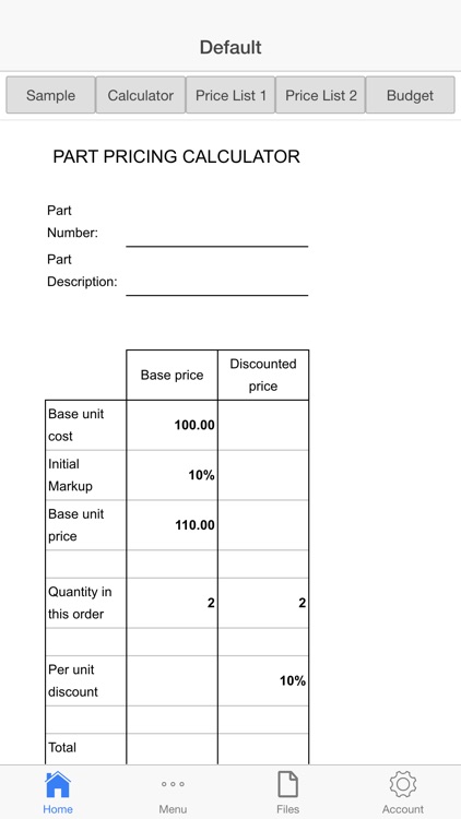 Part Pricing