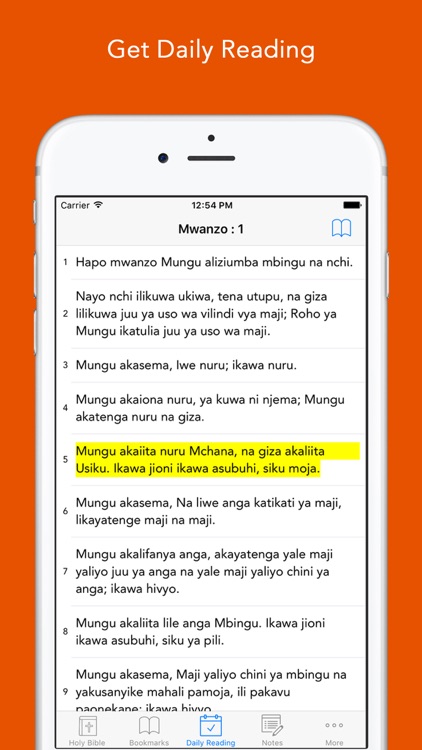 Swahili Bible: Easy to use Biblia Takatifu app for daily offline Bible book reading