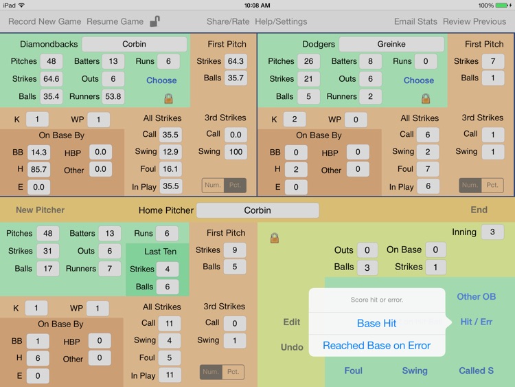 OnScreen Baseball & Softball Pitch Counter for iPad screenshot-0