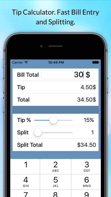 Tip Calculator - Split Bills & Fast Tips at the Restaurant Table for Food, Dining, Drinks and Dating