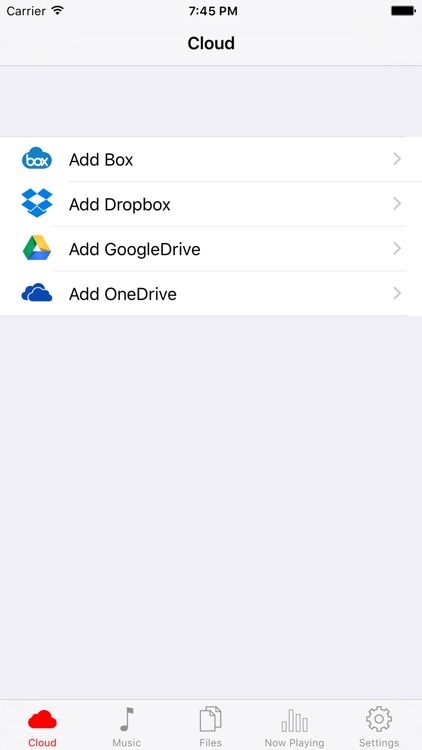 Cloud Play Pro - Music Player & Streamer for Dropbox, Google Drive, OneDrive, Box and iPod Library
