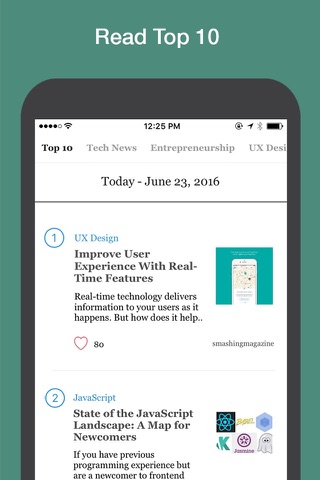 Mybridge: Read top articles in tech screenshot 2