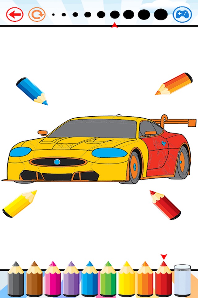 Race Car Coloring Book Super Vehicle drawing game screenshot 3