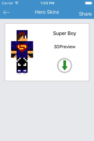 SuperHero Skins for Minecraft PE App screenshot 3