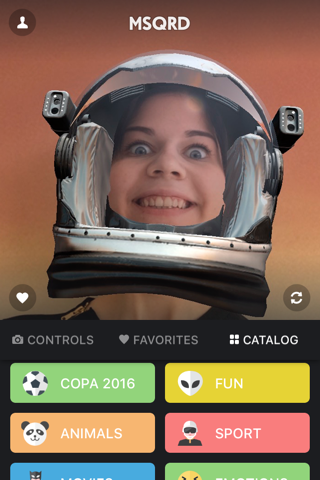 Скриншот из MSQRD — Live Filters & Face Swap for Video Selfies