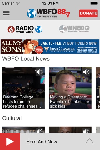 WBFO 88.7 screenshot 2