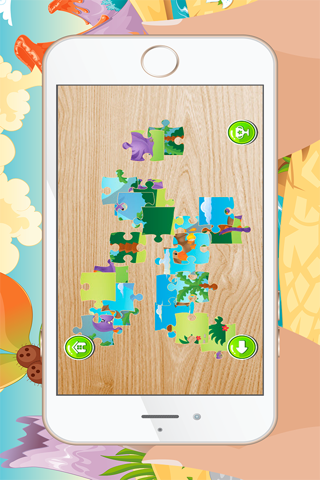 Dinosaur Games for kids Free : Cute Dino Train Jigsaw Puzzles for Preschool and Toddlers screenshot 2
