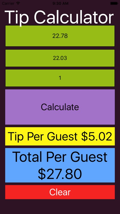 Exact Tip Calculator