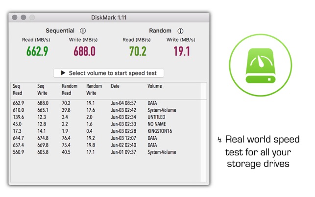 DiskMark - harddisk benchmark