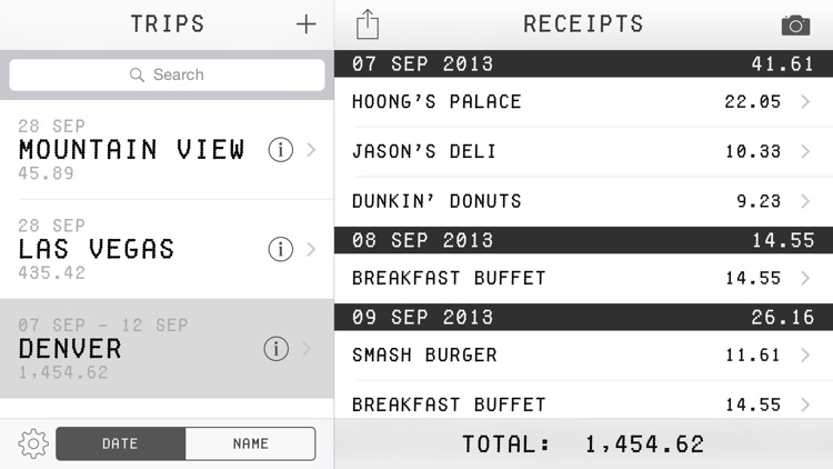Trip Receipts screenshot-0