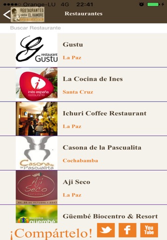 Restaurantes Contra el Hambre Bolivia 2015 screenshot 2
